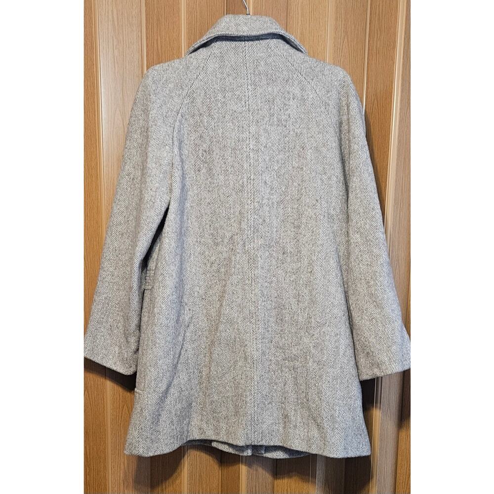 Herman Kay Herring Bone Pattern Wool Blend Coat - Picture 2 of 4